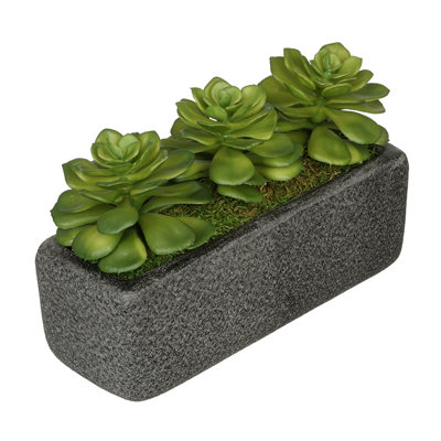 7'' Faux Succulent Plant in Ceramic Vase