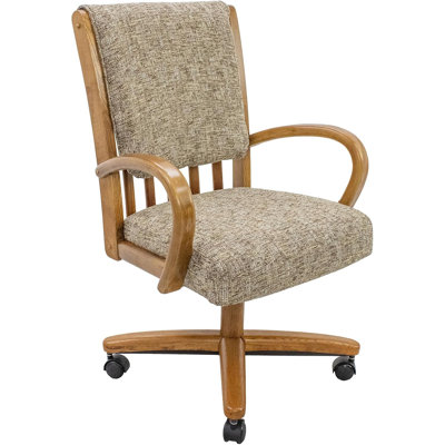 Chromcraft Swivel Tilt Chairs, Classic Wooden Frame Metal Pedestal Base Chairs With Wheels For Kitchen