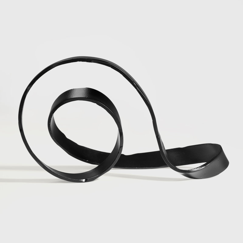 8.1" Contemporary Abstract Metal Knot Decorative Figurine&Sculpture Table Decor, Black