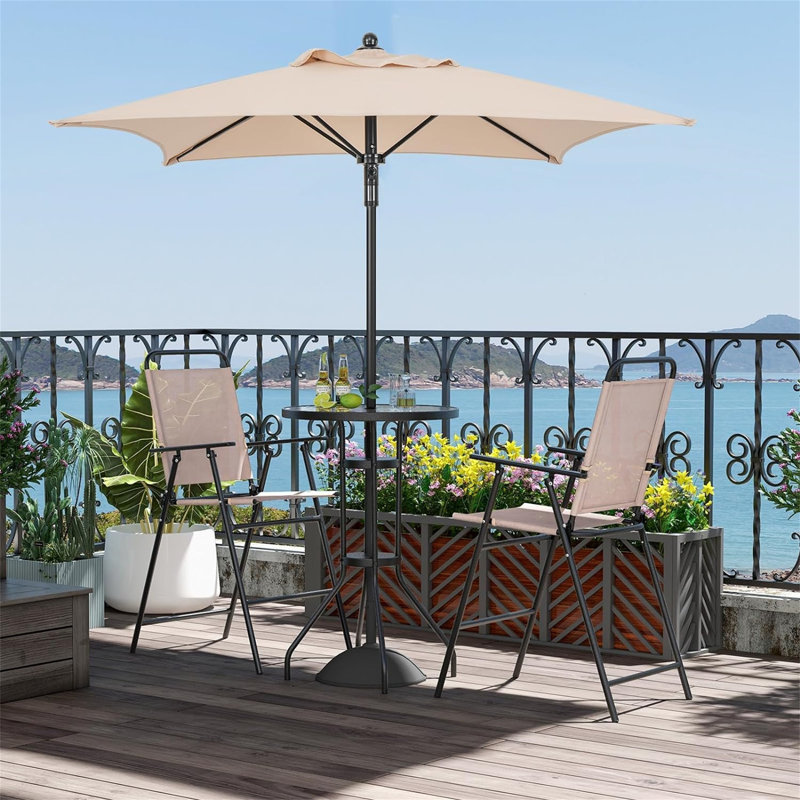 Carrisa 2 - Person Metal Patio Dining Set with Round Table