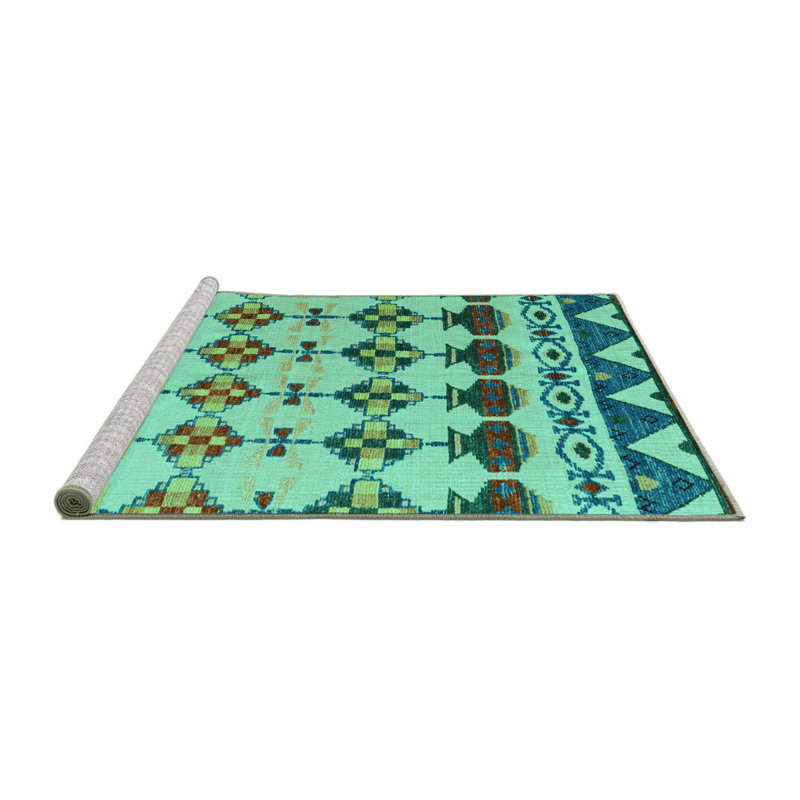 Kıymet Washable Southwestern Indoor Rug, Round 6'
