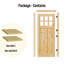 Pine Entry Door Slab With Sound-Reducing Natural Pine Frame - 6 Lite Clear Glass , Solid Wood-125217027-125360679