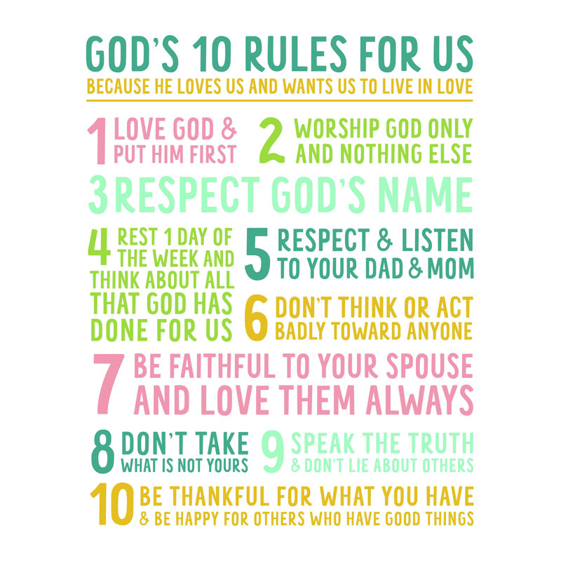 Gods Rules for Us - Impression sur toile tendue, H 24 po x l 18 po