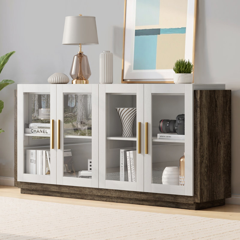 Buffet Ainez 64, Blanc / Gris