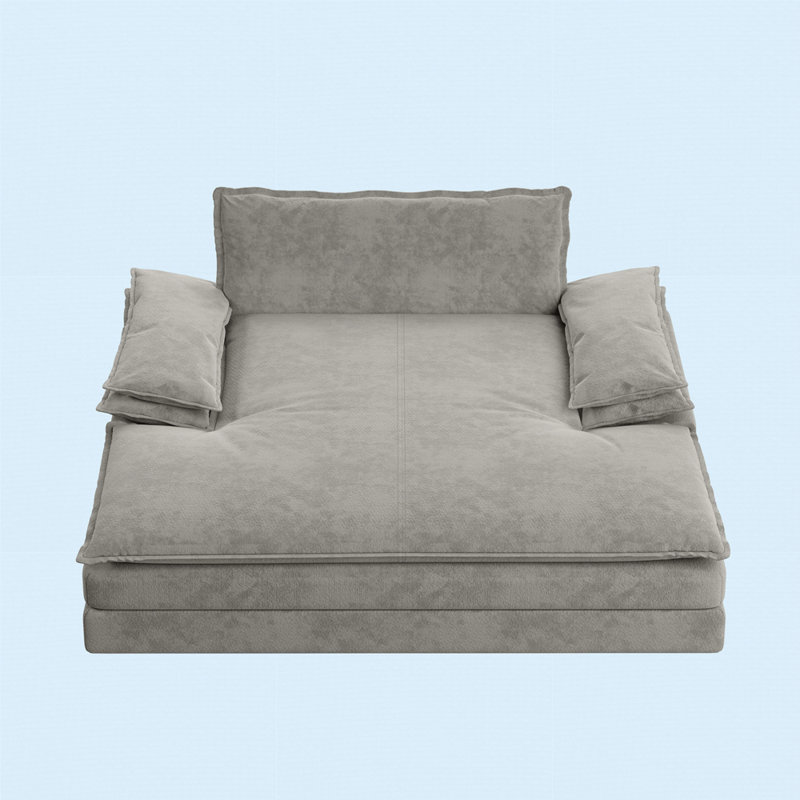 Méridienne moderne surdimensionnée double, fauteuil de lecture rembourré à siège profond avec design détachable, canapé paresseux en chenille avec grands coussins et accoudoirs larges