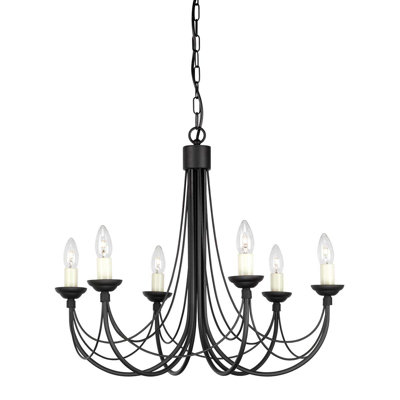 Elba 6 - Light Candle Style Chandelier