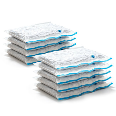 9-Pack XXL Vacuum Storage Bags, 47.2x39.4 in PA/PE Space Saver for Comforters & Bedding, Leak-Proof, White