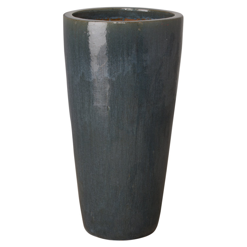 Pot de fleurs en céramique, Gris, H 36 po x l 18,5 po x P 18,5 po