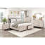 Modern Luxury Platform Bed With Footboard Storage Upholstered Headboard LED Light Wooden Bedroom Furniture 1Pc