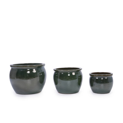 3 pots de fleurs en céramique, pot de fleurs moderne pour patio, jardin ou rebords de fenêtre