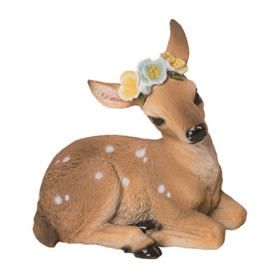 Resin 4.9" Brown Spring Sweet Fawn Figurine