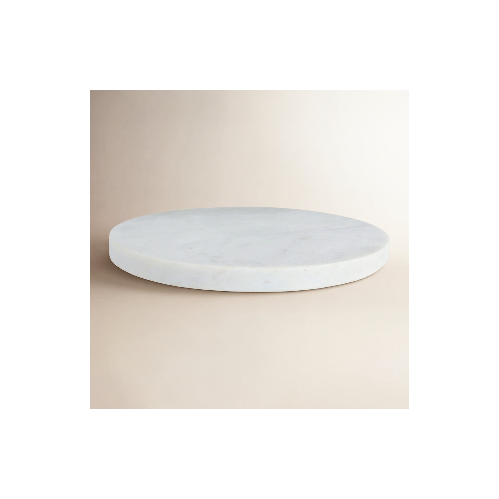 Keane Round Marble Cheese Board, 0.5" H x 8" W x 8" D, White