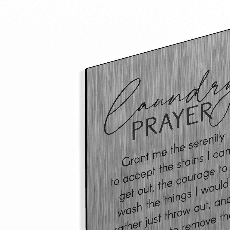 'Laundry Prayer' by Lettered & Lined, Metal Wall Art, 16" H x 12" W