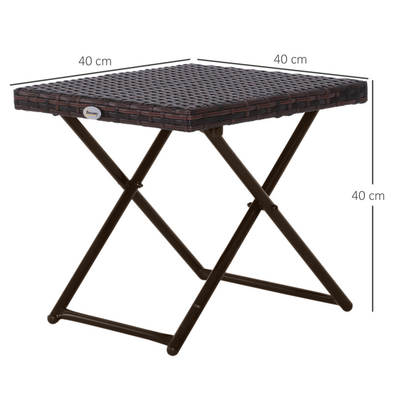 Square Metal Folding Outdoor Bistro Table , 40cm W 40cm D
