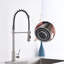 Robinet de cuisine à col de cygne en nickel brossé - Poignée à ressort unique, douchette extractible, résistant à l'érosion et aux produits chimiques. Design moderne en acier inoxydable, robuste.