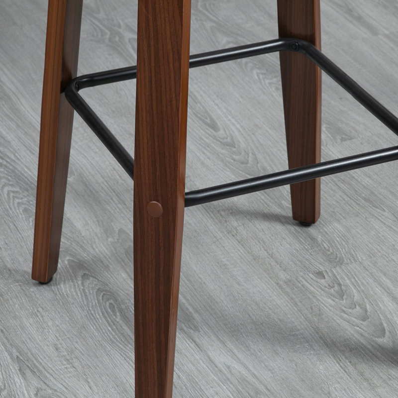 Tabourets de bar, de 2, noir. Cuir d'unité centrale, dossier et repose-pieds. 360 pieds pivotants en bois massif pour un look moderne avec 2 tabourets noirs. Cuir avec élévation élégante