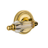 Crystal Parlor Interior Mortise Door Lever with Rope Rosette