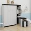 Lit escamotable double avec bureau, armoire de rangement et tablettes, cadre de lit mural pliant en bois avec support à lattes