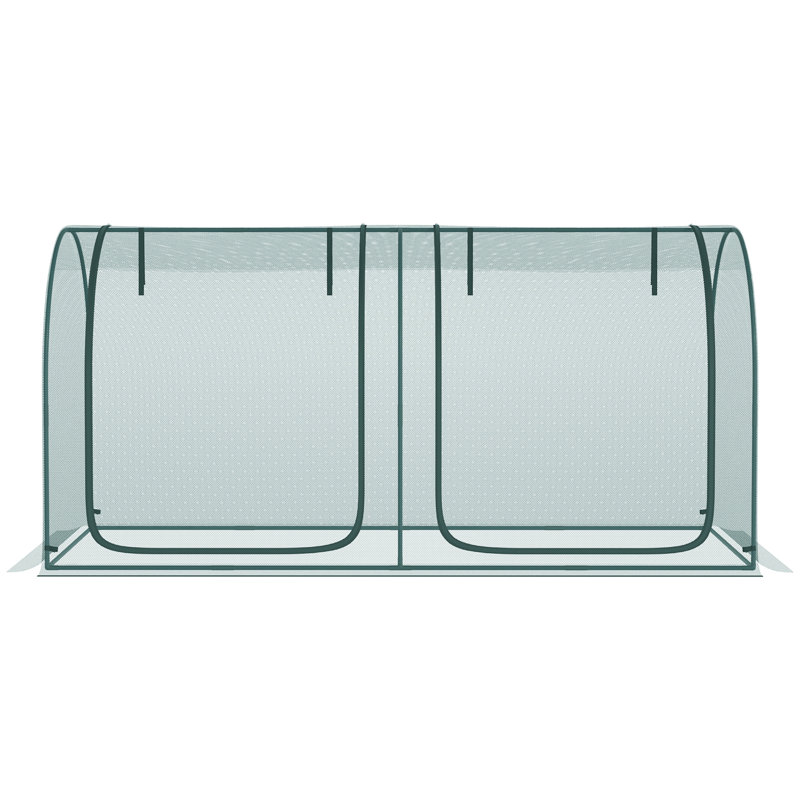 Cage de culture 8 x 3 pi avec deux portes à fermeture à glissière vert foncé