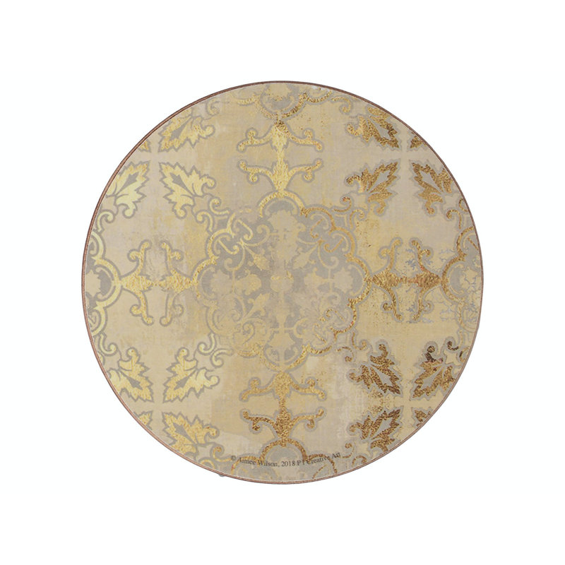 Gold Impressions Cork Round 4 Piece Coaster Set