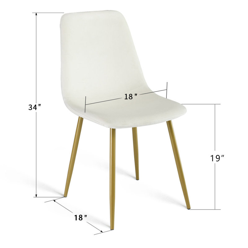 Chaise d'appoint en velours Heffron, Blanc