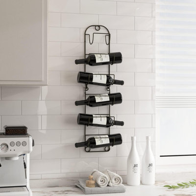 Wall Mounted Bathroom Towel Rack - 6-Tier Metal Wire Shelf For Towel Storage And Wine Bottle Holder - Rust-Resistant Durable Design For Home Decor