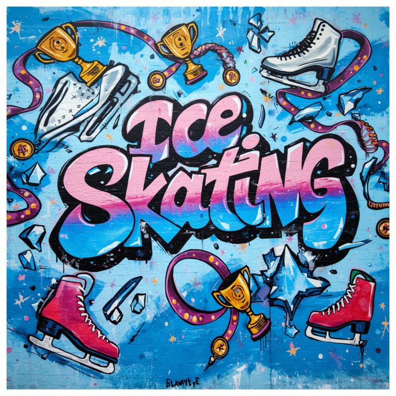 Housses de couette Graffiti Ice Skates, Twin