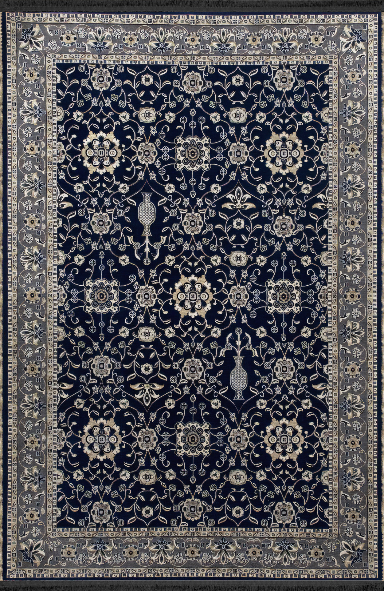 Bloomsbury Market Black-Gray Themed Traditional Motif Ethnic Patterned ...