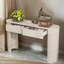 Console chic avec pieds à colonnes courbées et tiroirs de rangement: conception cannelée pour le vestibule et le salon-1001085805