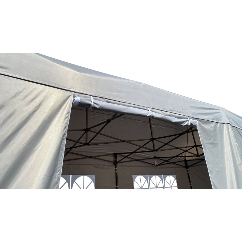 6m x 7.62m Steel Pop-Up Gazebo, Gray