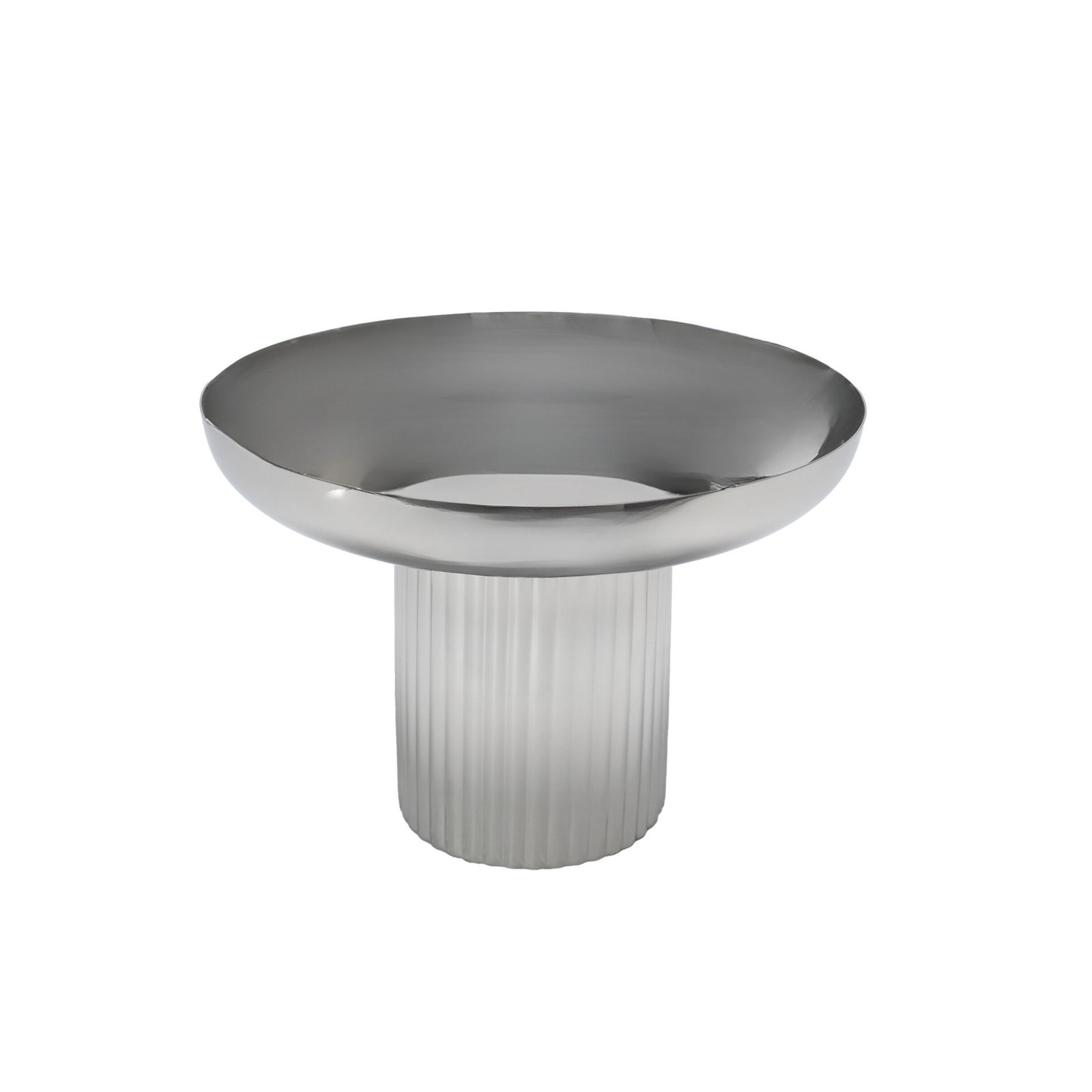 Guilded Round Serving Platter, 8.19" H x 11.75" W x 11.75" D, Silver