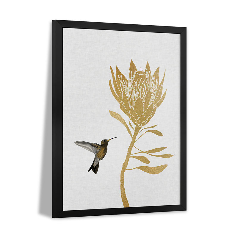 Affiche haut de gamme Colibri et fleur II par Orara Studio, H 32 po x l 24 po