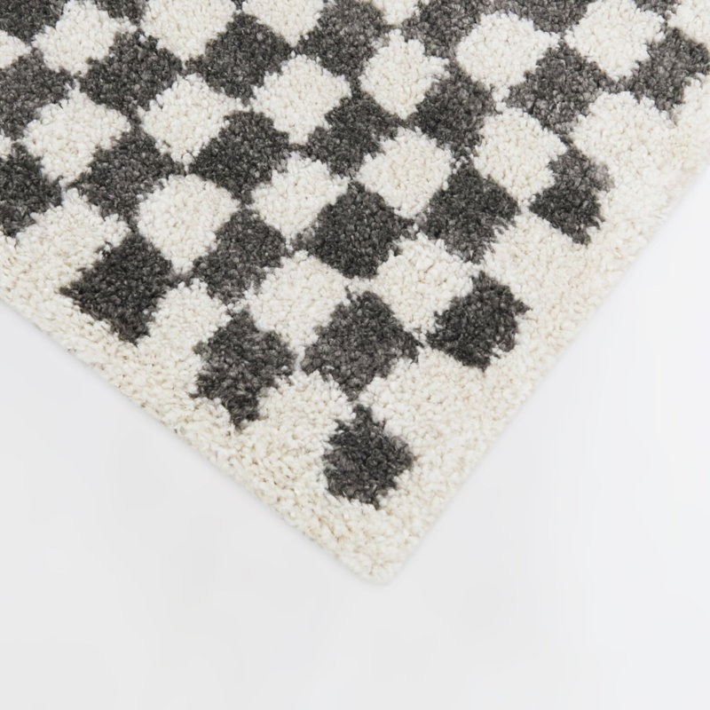 Bashein Charcoal Micro Check Area Rug, Rectangle 7'10" x 10'