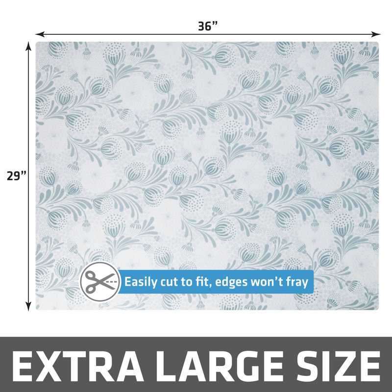 Extra Large Light Blue Floral Cat Litter Mat