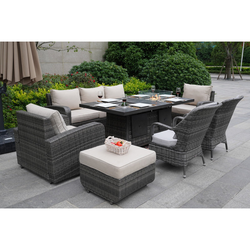 Aliaksey 8 - Person Patio Conversation Set with Cushions