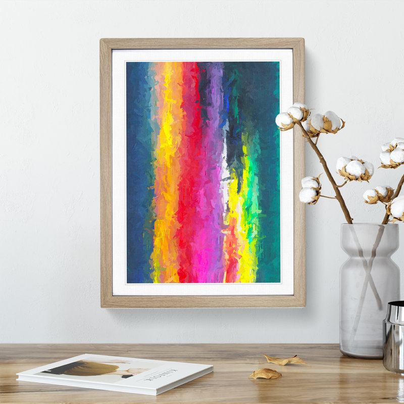 Bright Light - Painting, 66cm H x 48cm W x 2cm D, Oak Framed, White