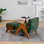 Fauteuil en chenille avec repose-pieds assorti-958435365