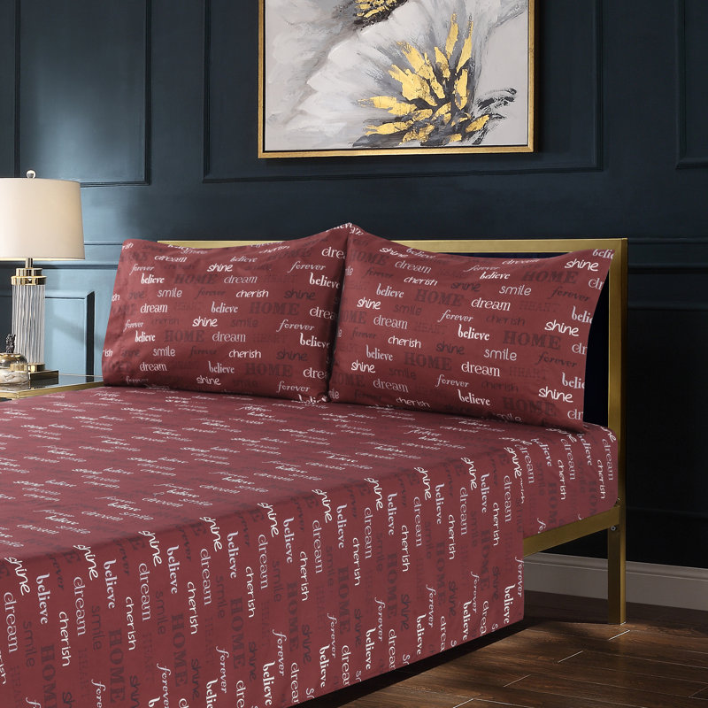Draps Inspire, Ensemble de draps pour lit simple avec 1 taie d'or