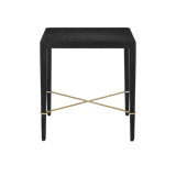 Verona Black Linen End Table