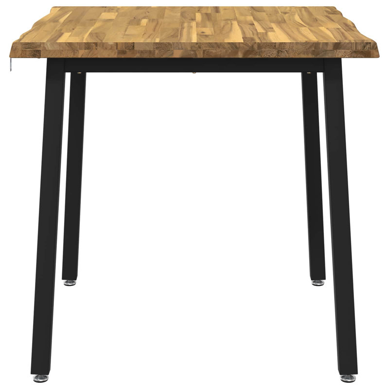 Acacia Dining Table, 75cm H x 90cm W x 90cm D, White / Black