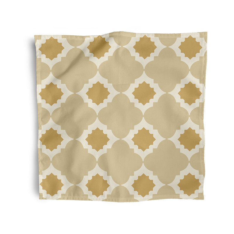 Volusia Polyester Geometric Square Napkin, Yellow