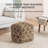Marta 20" Dark Brown Upholstered Pouf Ottoman-117292799