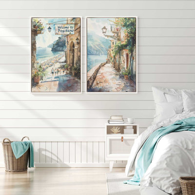 Ensemble de 2 pièces "Coastal Greeting On Canvas" par Azure Artisanal Studio