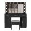 Grand ensemble de coiffeuse avec lumières, USB et prise de courant, 3 tiroirs-1626981187