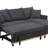 84.25" Dark Gray Woven Reversible Sleeper Sectional Sofa With Storage Chaise