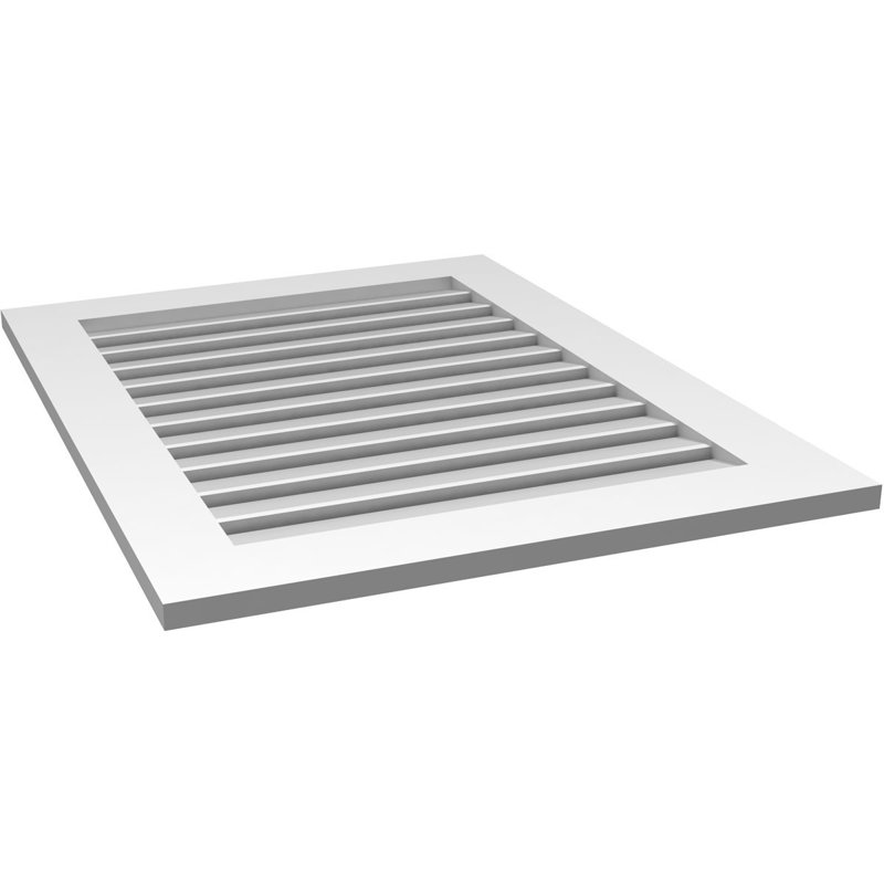 Évent à pignon fonctionnel en uréthane rectangulaire à fixation en surface, brun clair apprêté, H 36 po x l 28 po x P 1 po