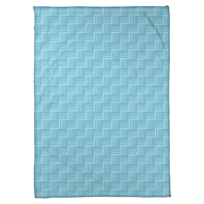 Couverture polaire à rayures classic basketweave, l 60 po x L 80 po, Bleu sarcelle
