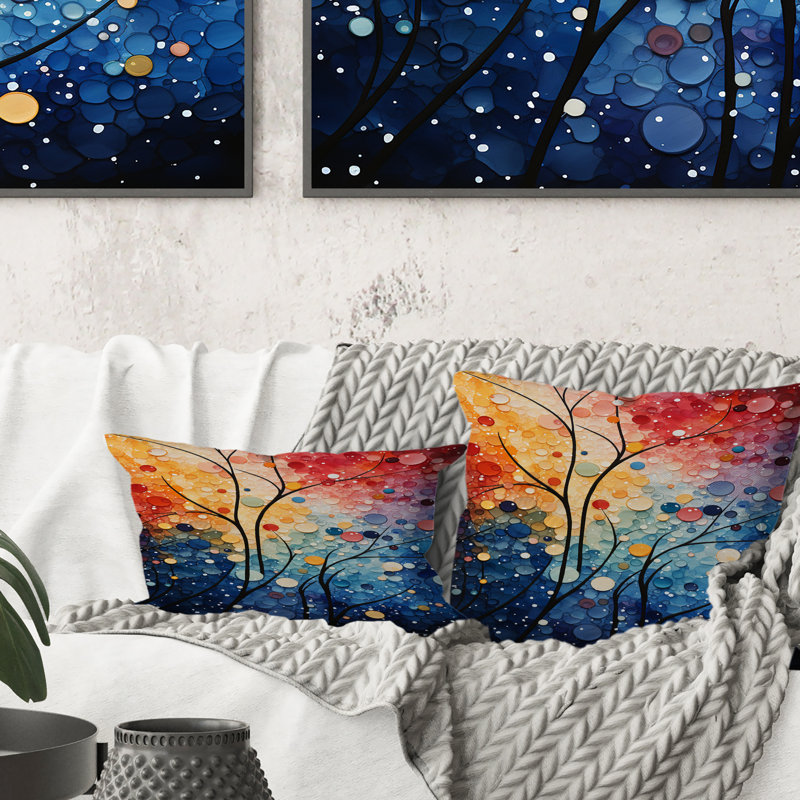 Coussin multicolore Abstract Symphony II - Abstract Botanicals
