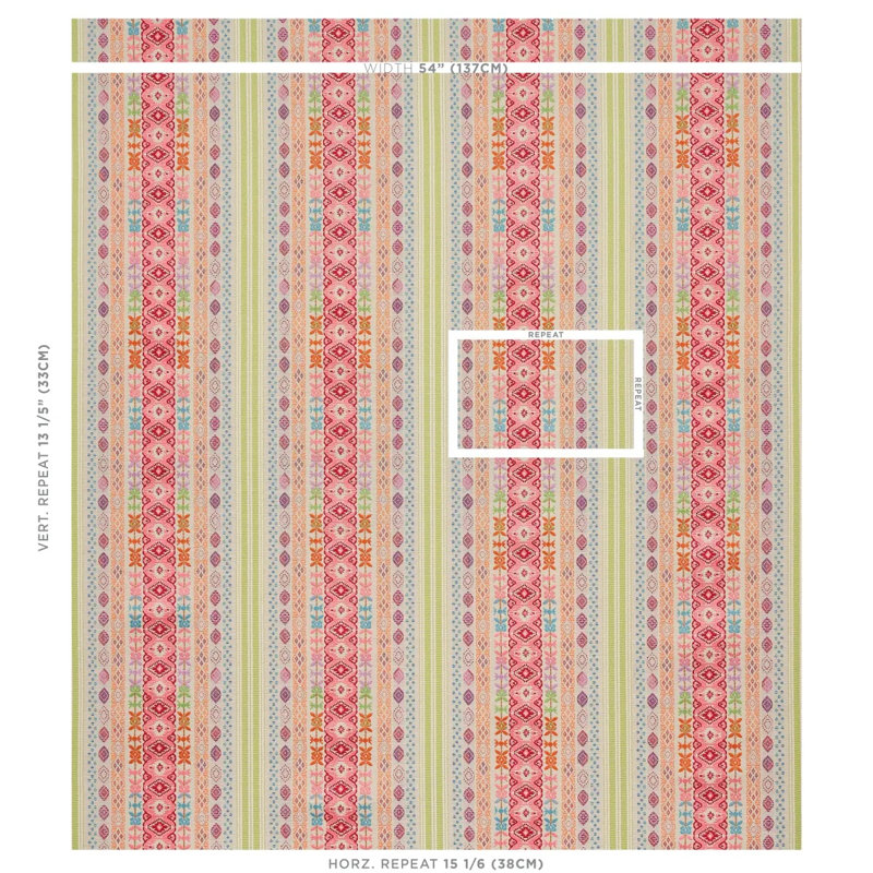 Cosima Embroidery Fabric, Pink Multi
