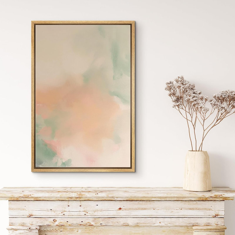 «Neon Yellow Pink Green Watercolors», reproduction sur toile, H 24 po x l 16 po x P 1,5 po, Naturel